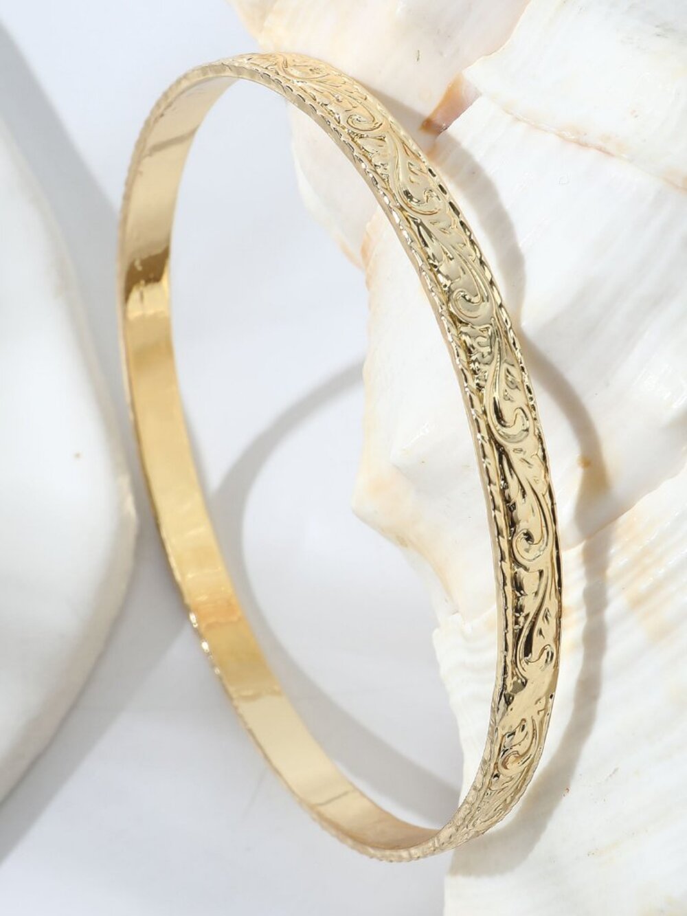 6mm Gold Hawaiian Heritage Bangle Bracelet